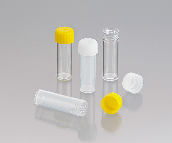 Technoplas Tube specimen 5mL flat bottom screw cap polystyrene unlabelled non-sterile