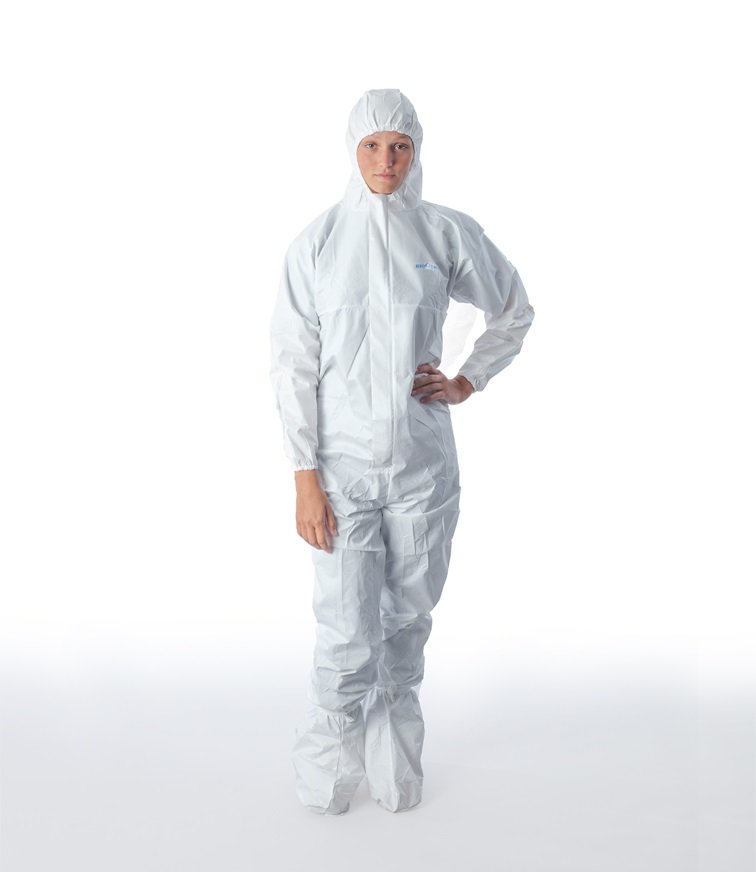 Ansell Gown Bioclean protective coverall with hood and integrated boots, XXL