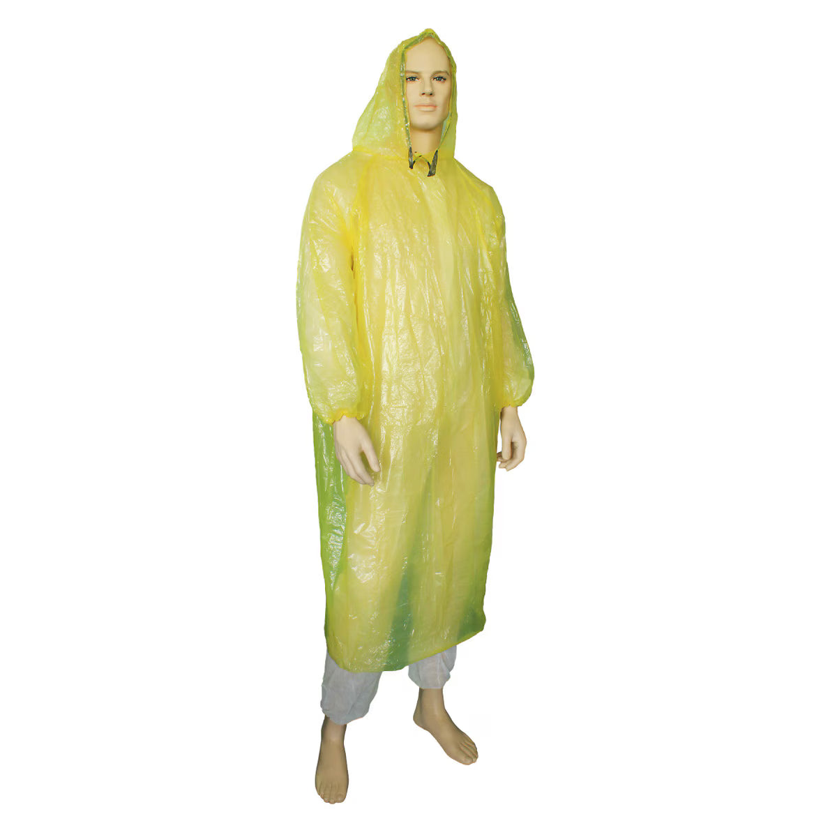 Bastion Gown protective poncho with hood one-size-fits-all polyethylene yellow