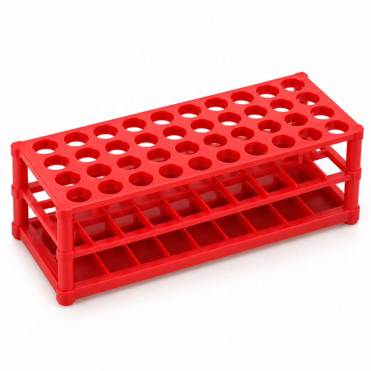 Science Essentials red polypropylene test tube rack