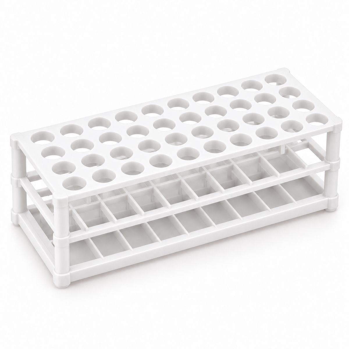 Science Essentials white polypropylene test tube rack