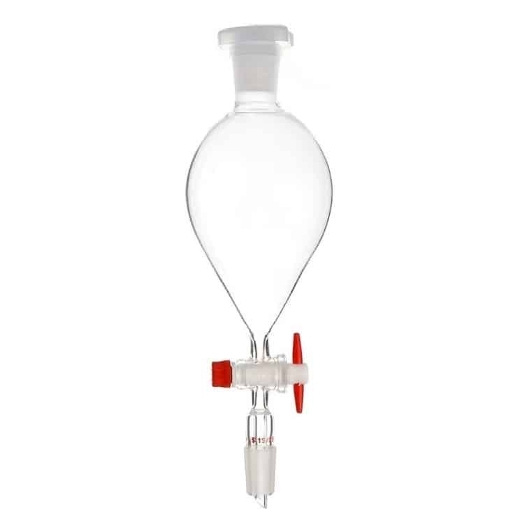 Isolab Funnel separating pear (squibb) graduated PTFE stopcock 1L