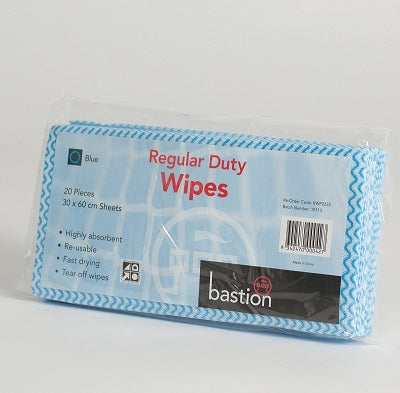 Regular Duty Wipes - Packs - Sheet Size 30x60cm - Blue, Red, Green, Yellow