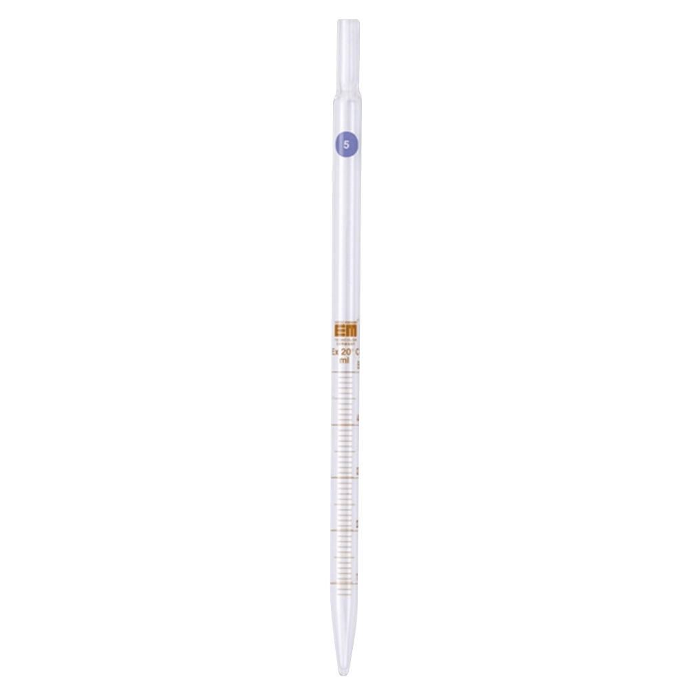 Hirschmann Pipette graduated short 5mL x 0.1mL, 225mm long