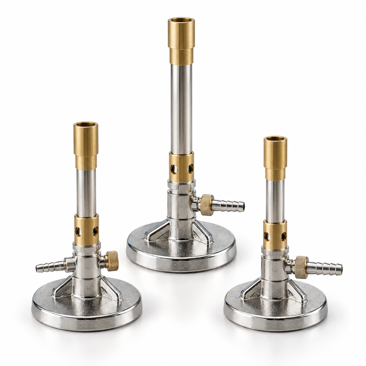 Standard and micro laboratory Bunsen burners for LP and natural gas