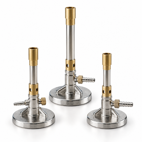 Standard and micro laboratory Bunsen burners for LP and natural gas