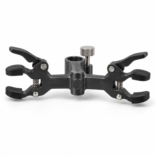 Double Fisher-type die-cast alloy burette clamp