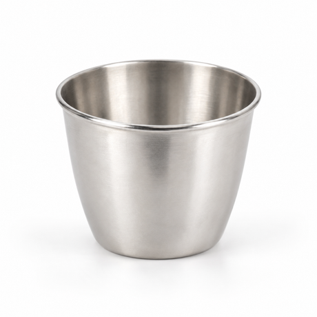 Platinum laboratory crucible, 36 millimetres diameter by 34 millimetres tall