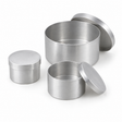 Aluminium laboratory moisture dishes with fitted lids in multiple sizes
