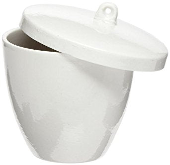Crucible tall form with lid 25mL porcelain