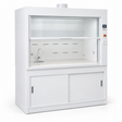 Single-sided white PVC laboratory fume cupboard, 1500 mm wide