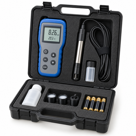 DO10 dissolved oxygen meter kit with electrode, calibration cap and carry case