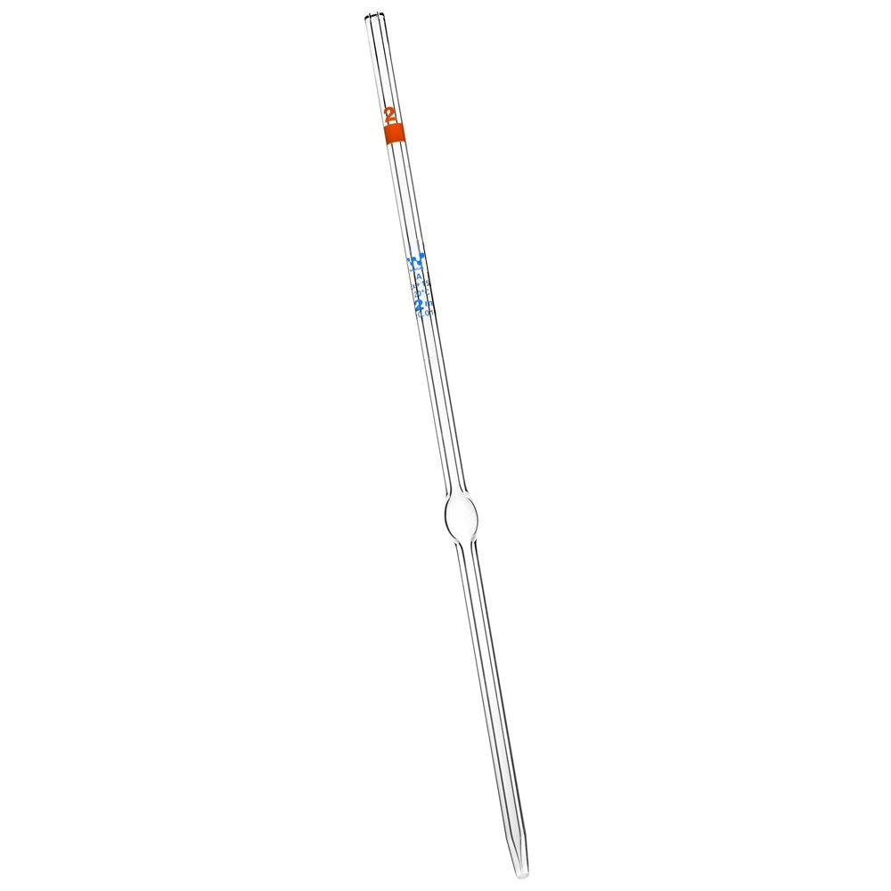 Pipette volumetric (bulb) A-class blue grad 15mL glass