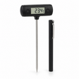 Digital thermometer with horizontal barrel and stainless steel probe