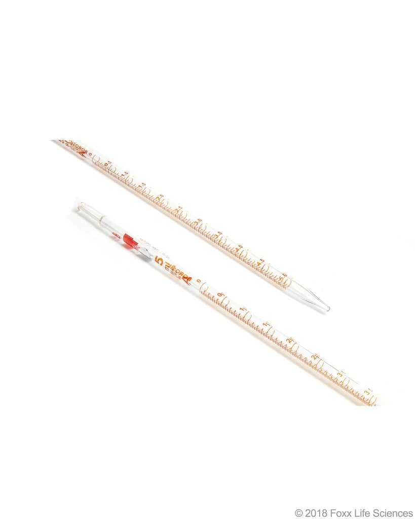 Borosil Pipette graduated A-class 5mL x 0.05mL grads, boro glass