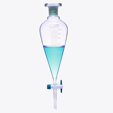 Isolab Funnel separating pear (squibb) graduated PTFE stopcock 