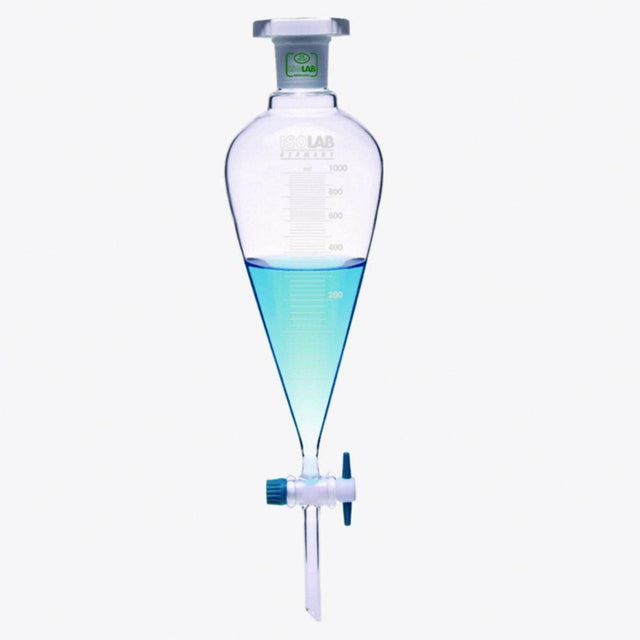 Isolab Funnel separating pear (squibb) graduated PTFE stopcock 