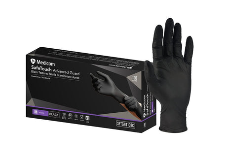 MEDICOM SafeTouch Advanced Guard - Black Nitrile Gloves