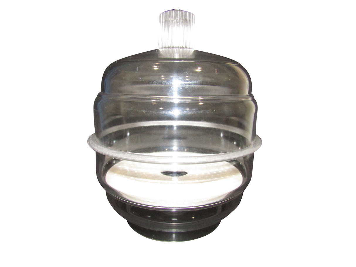Desiccator plain transparent 300mm diameter polycarbonate, with plate