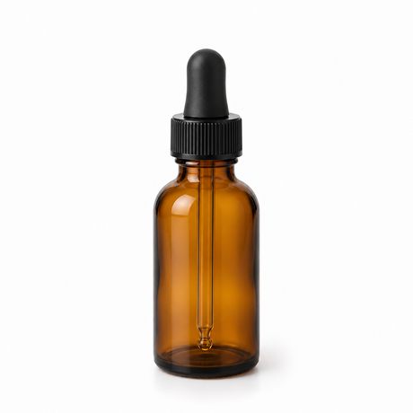 Science Essentials amber glass dropping bottle