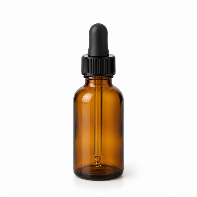 Science Essentials amber glass dropping bottle