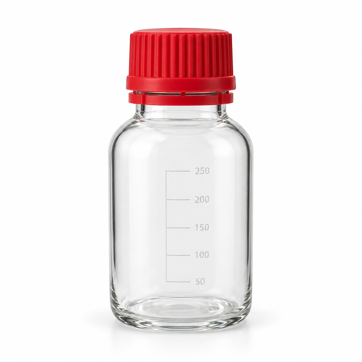 Science Essentials high-temperature reagent bottle 250mL red GL45