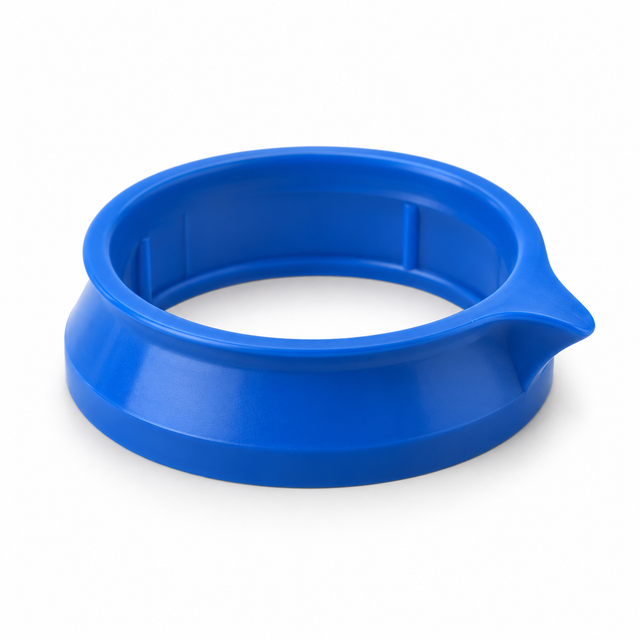 Science Essentials blue polypropylene GL45 pouring ring