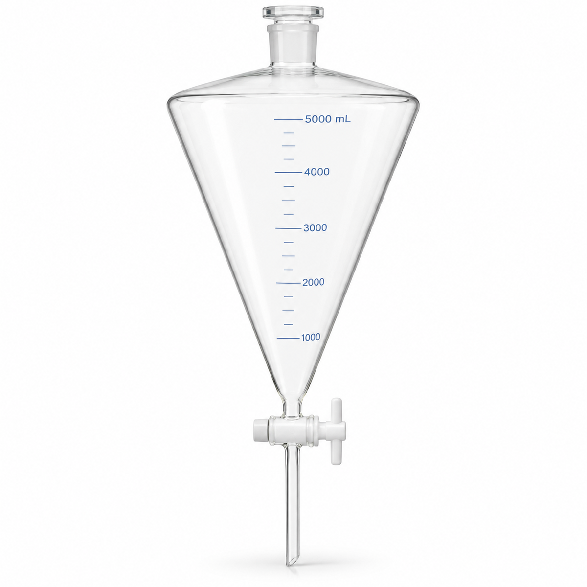 Science Essentials conical separating funnel 5L PTFE stopcock