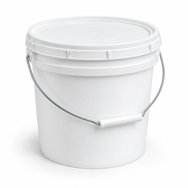 Science Essentials white pail with lid and handle 10L