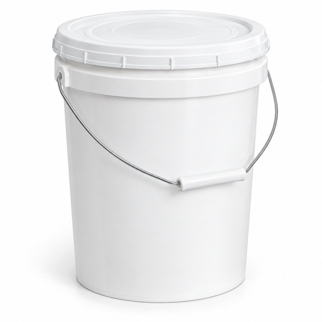 Science Essentials white pail with lid and handle 20L
