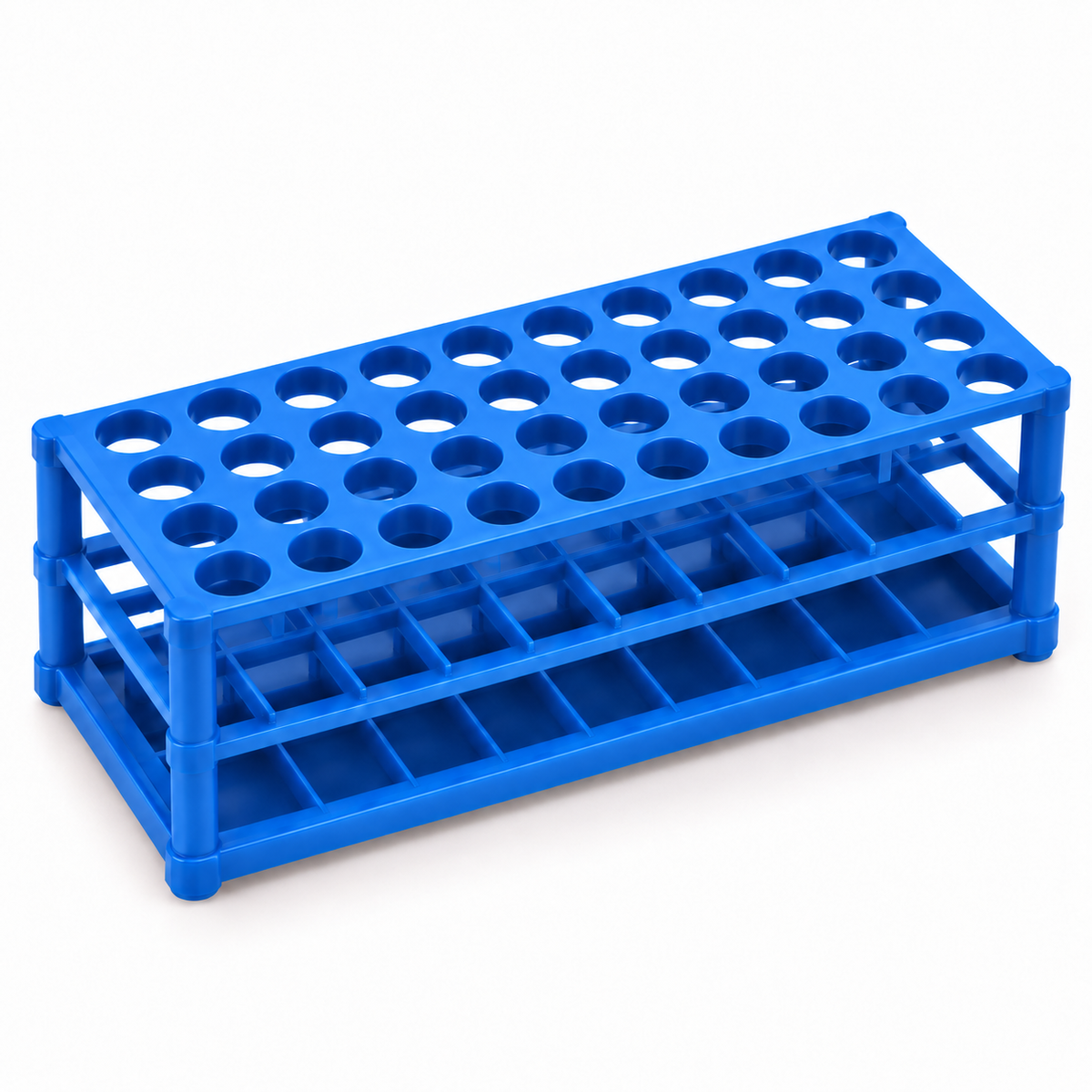 Science Essentials blue polypropylene test tube rack