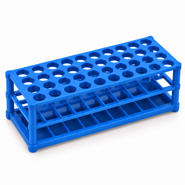 Science Essentials blue polypropylene test tube rack