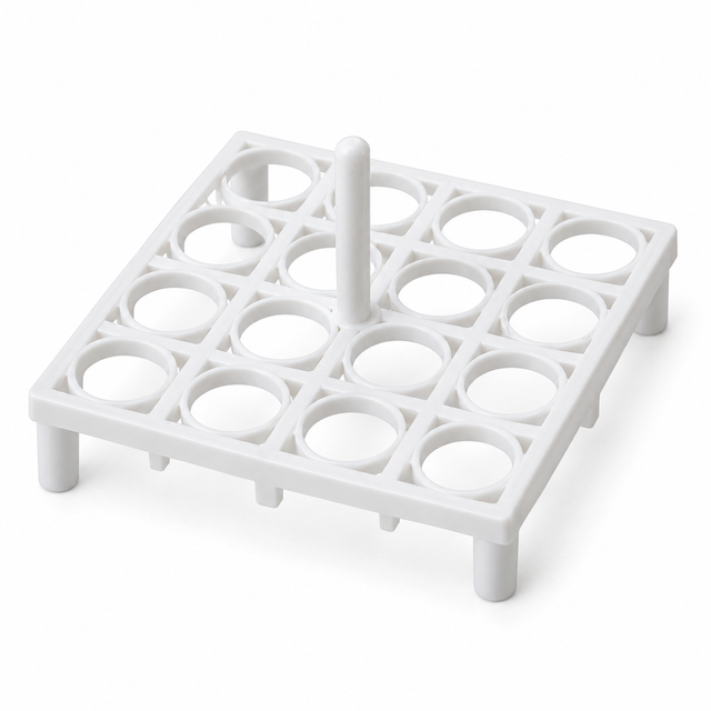 Science Essentials white floating microcentrifuge rack 16-place