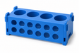 Science Essentials blue four-way centrifuge and microtube rack
