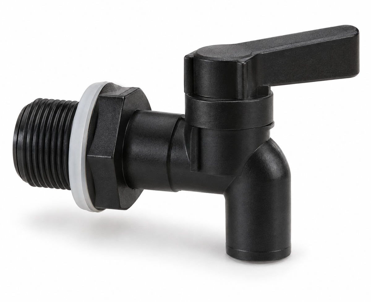 Science Essentials black plastic drum tap 20mm