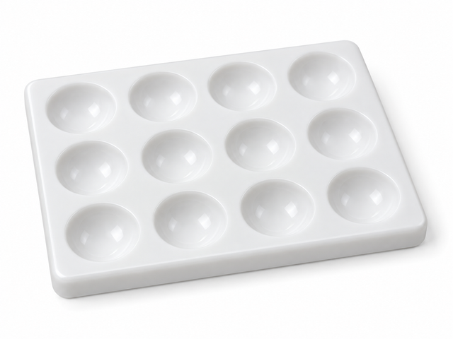 Science Essentials white plastic spotting tile 12-cavity