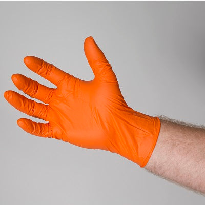 Nitrile Gloves - Powder Free - Orange - Micro Textured
