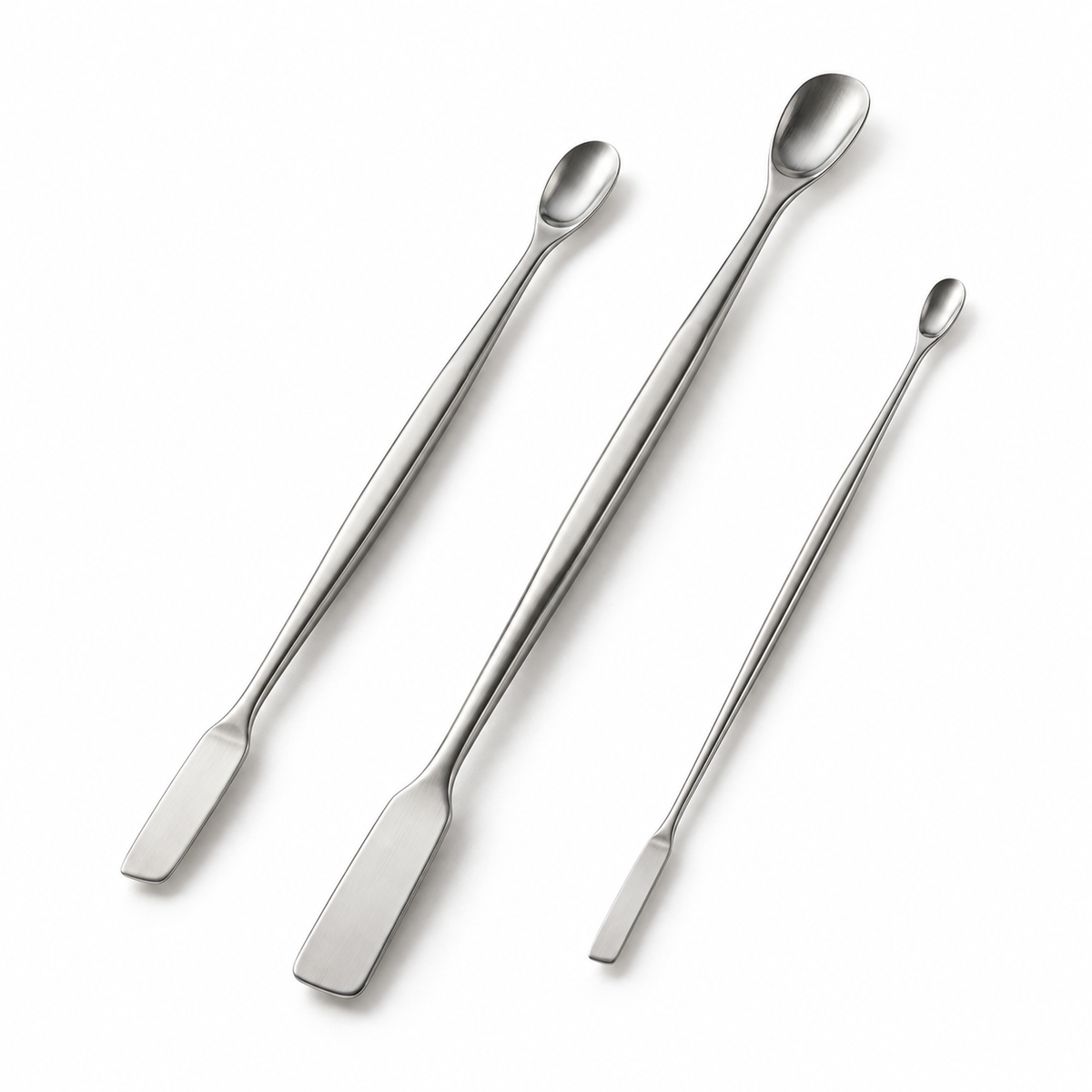 Science Essentials Chattaway and micro-Chattaway stainless-steel spatulas