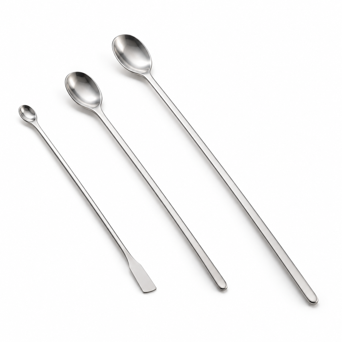Science Essentials micro-spoon and macro-spoon stainless-steel laboratory tools