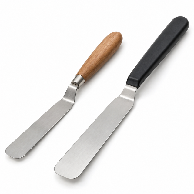 Science Essentials laboratory palette knives with wooden and plastic handles