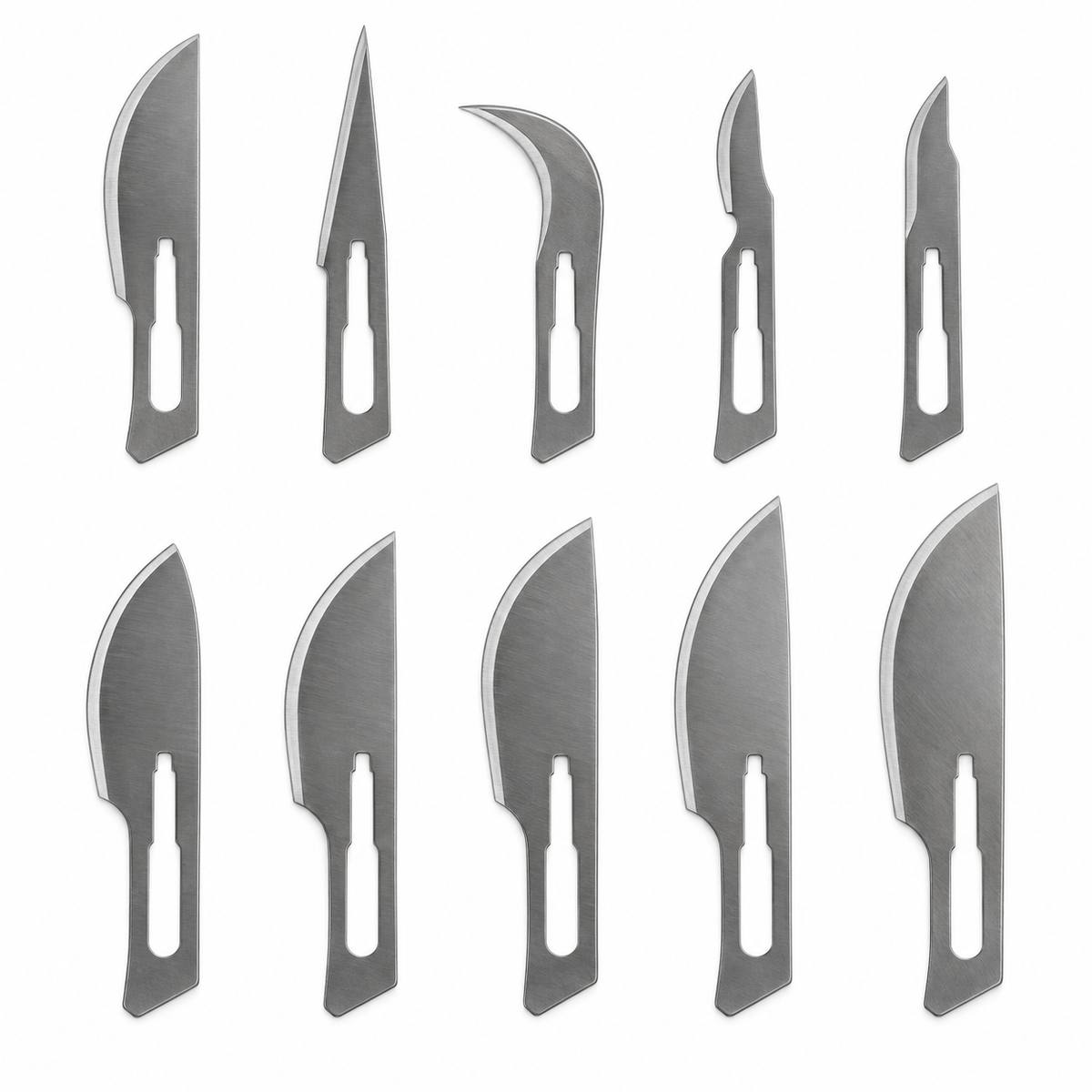 Science Essentials carbon-steel scalpel blade range numbers 10 to 25