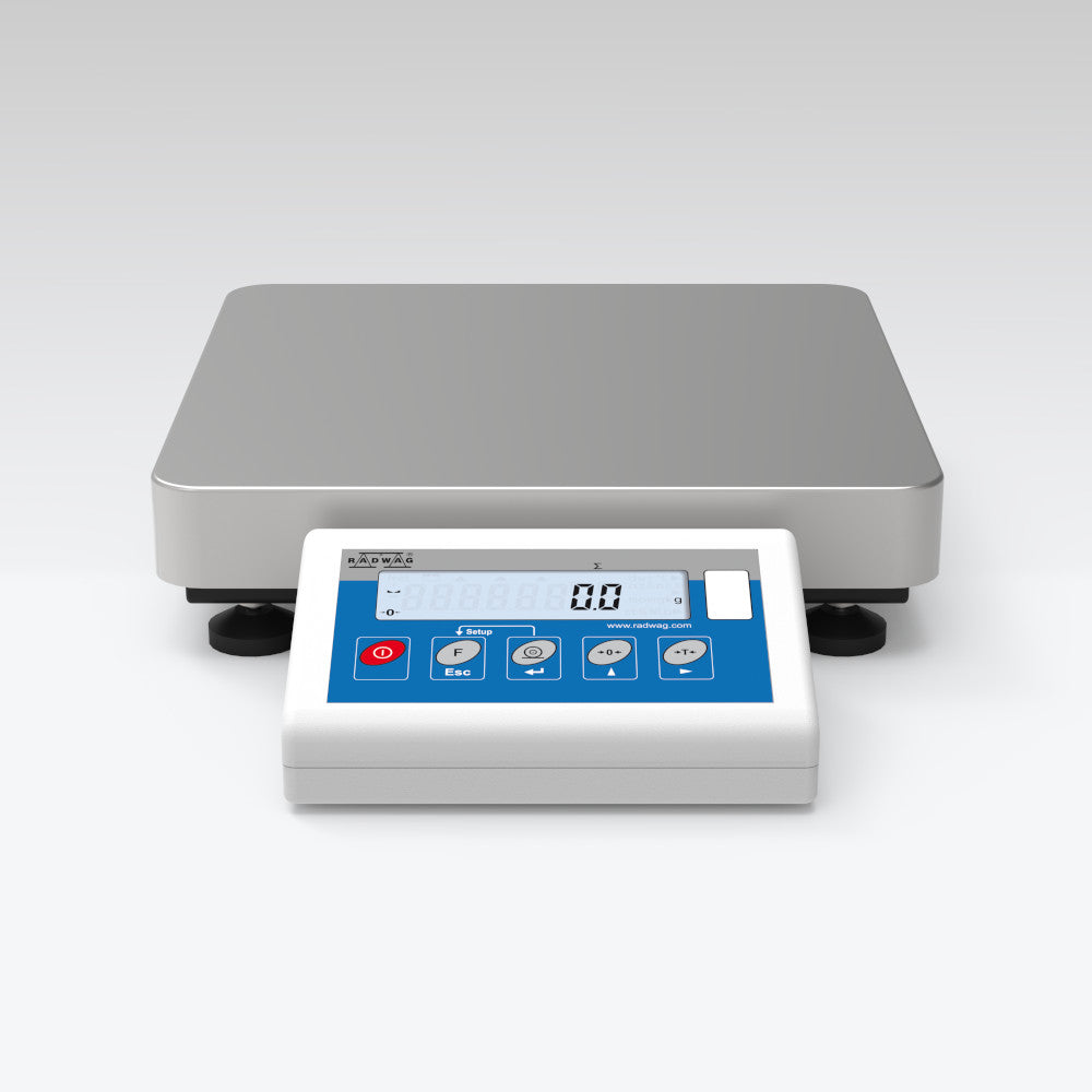Radwag Balance industrial digital electronic, 30kg x 0.5g, 300 x 300mm platform, sep display on 1m cable